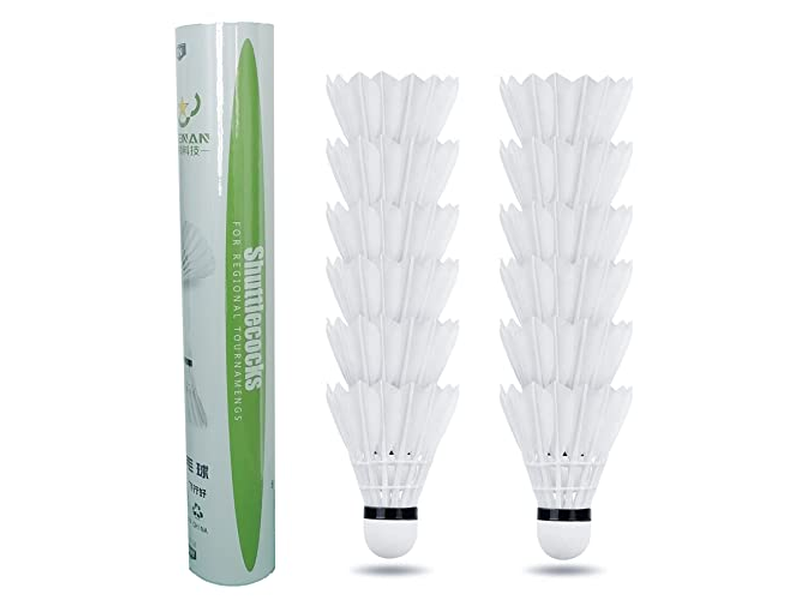 12-Pack Feather Badminton Shuttlecocks