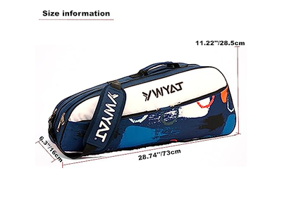 3 Racket Tennis Bag Attached Adjustable Detachable Shoulder Strap