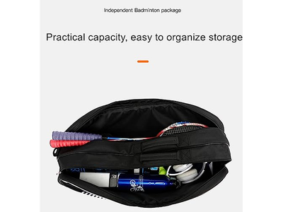 3 Racket Tennis Bag Attached Adjustable Detachable Shoulder Strap