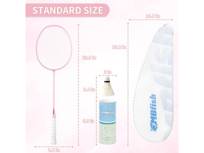 Badminton Racket Set with 2 Carbon Fiber Rackets