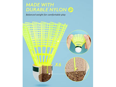 Badminton Rackets Set with 6 Badminton