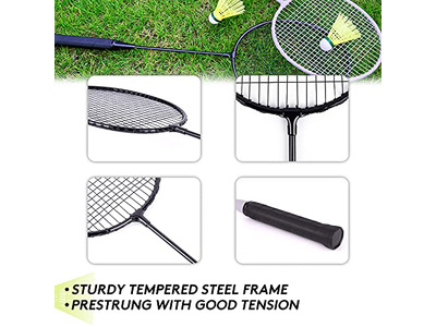 Badminton Rackets Set with 6 Shuttlecocks