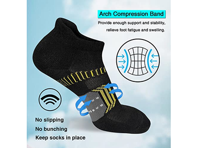 Womens Athletic Cushioned Anti-Blister Ankle Socks 5 Pairs